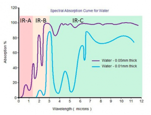 Spectral Absorption of infrared by water graph