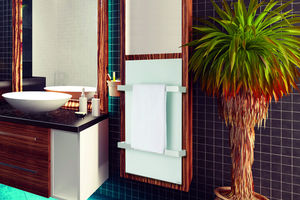 Herschel Towel Rail Panel Heater in Modern Bathroom