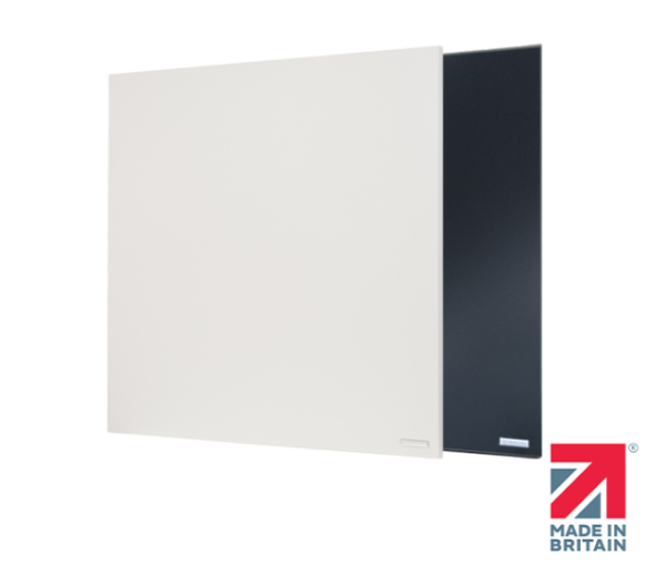 HC suspended ceiling panel heater showing white and black panels